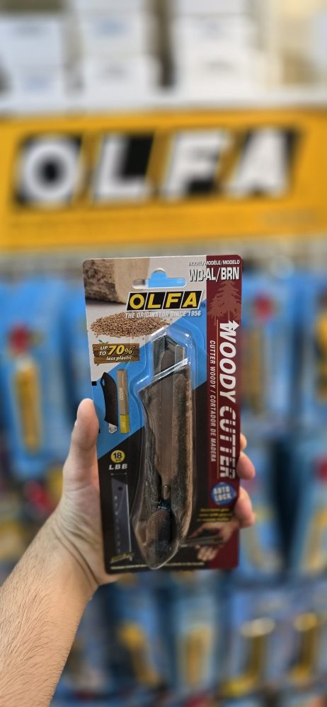 WD-AL-BRN کاتر بزرگ دسته چوبی با قفل اتومات الفا (OLFA) ژاپن مدل WD-AL/BRN